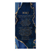 Programme de mariage Navy Marble & Gold Agate (Devant)