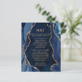 Programme de mariage Navy Marble & Gold Agate (Debout devant)