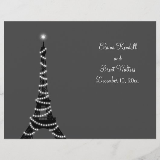 Programme de mariage nocturne à Paris (Devant)