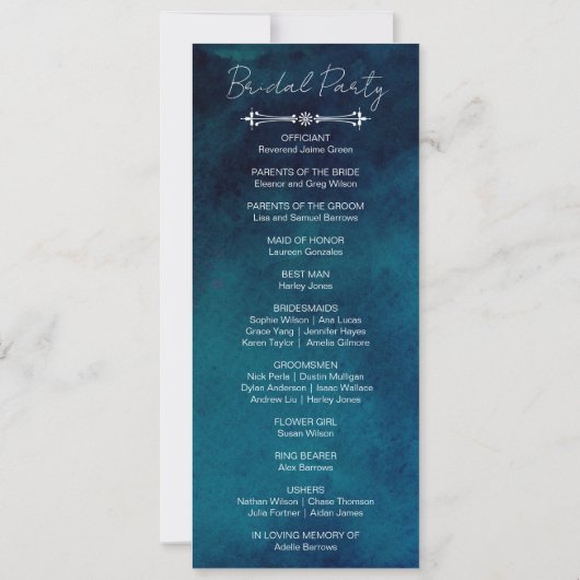 Programme de mariage nocturne d'hiver (Dos)