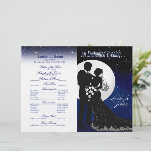 Programme de mariage nocturne enchanté | marine (Debout devant)