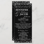 Programme de mariage | Noir avec étoiles blanches (Devant / Derrière)