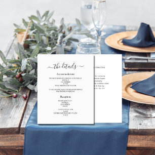 Programme de mariage noir blanc détails minimalist