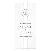 Programme de mariage noir, blanc et rayures (Devant)