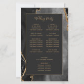 Programme de mariage noir Budget Black Gold Agate (Dos)