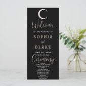 Programme de mariage noir céleste croissant de lun (Debout devant)