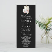 Programme de mariage noir Citrouille Florale Blanc (Debout devant)