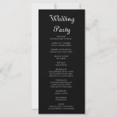 Programme de mariage noir de jardin boho moderne (Dos)