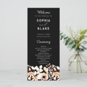 Programme de mariage noir de jardin boho moderne (Debout devant)