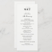 Programme de mariage noir et blanc (Devant / Derrière)