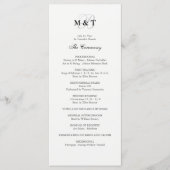 Programme de mariage noir et blanc (Devant)