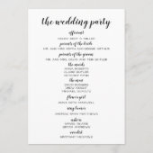 Programme de mariage noir et blanc (Dos)