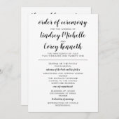 Programme de mariage noir et blanc (Devant / Derrière)