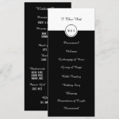 Programme de mariage noir et blanc classique (Devant / Derrière)