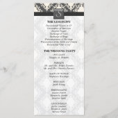 Programme de mariage - Noir et Blanc Damas Monogra (Dos)
