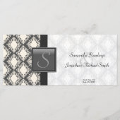 Programme de mariage - Noir et Blanc Damas Monogra (Devant)