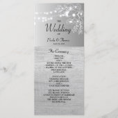 Programme de mariage noir et blanc en argent (Devant)