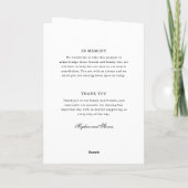 Programme de mariage noir et blanc Fleur sauvage s (Dos)