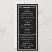 Programme de mariage noir et blanc intemporel mode (Dos)