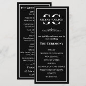 Programme de mariage noir et blanc intemporel mode (Devant / Derrière)