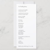 Programme de mariage noir et blanc ultra minimalis (Dos)