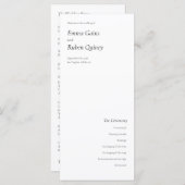 Programme de mariage noir et blanc ultra minimalis (Devant / Derrière)