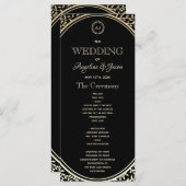 Programme de mariage noir et or (Devant / Derrière)