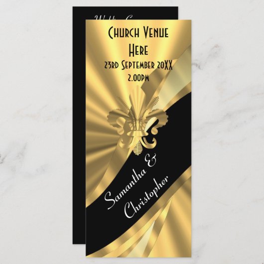 Programme de mariage noir et or (Devant / Derrière)