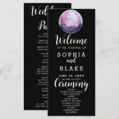 Programme de mariage noir et rose bohème & pleine (Devant / Derrière)