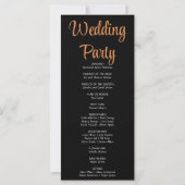 Programme de mariage noir et rose gold étoiles lun (Dos)