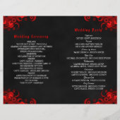 Programme de mariage noir et rouge floral Goth bi- (Dos)