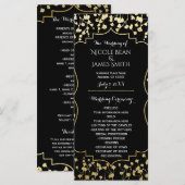 Programme de mariage noir floral à souffle de bébé (Devant / Derrière)