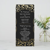 Programme de mariage noir floral à souffle de bébé (Debout devant)