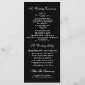 programme de mariage noir gris blanc élégant (Dos)