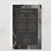 Programme de mariage noir or budgétaire Agate Somb (Dos)