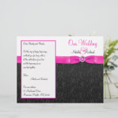 Programme de mariage noir, rose chaud et blanc (Debout devant)