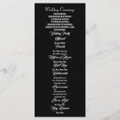 Programme de mariage noir rose et crâne (Dos)