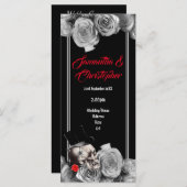 Programme de mariage noir rose et crâne (Devant / Derrière)
