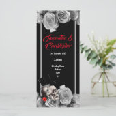 Programme de mariage noir rose et crâne (Debout devant)