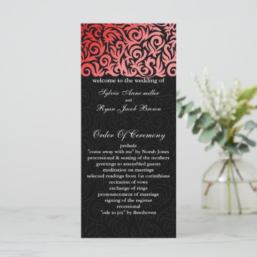 programme de mariage noir rouge (Debout devant)