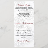 programme de mariage noir rouge (Dos)