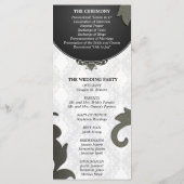 Programme de mariage - Noir & Rouge Floral Damask (Dos)