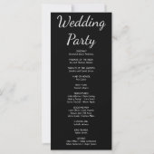 Programme de mariage noir rustique avec feuilles d (Dos)