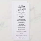 Programme de mariage noir simple (Devant / Derrière)