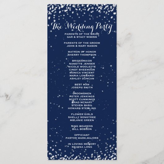 Programme de mariage | Nuit étoilée (Dos)