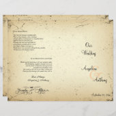 Programme de mariage officiel de Storyline (Devant / Derrière)