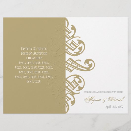 Programme de mariage officiel des ornements d'impr (Devant)