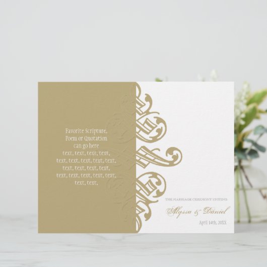 Programme de mariage officiel des ornements d'impr (Debout devant)