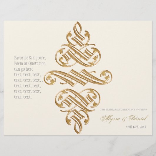 Programme de mariage officiel des ornements d'impr (Devant)