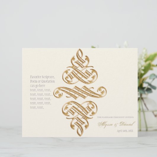 Programme de mariage officiel des ornements d'impr (Debout devant)